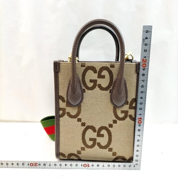 Gucci Hand Bag Brown Leather and Canvas 1194-040725 - Picture 2 of 13